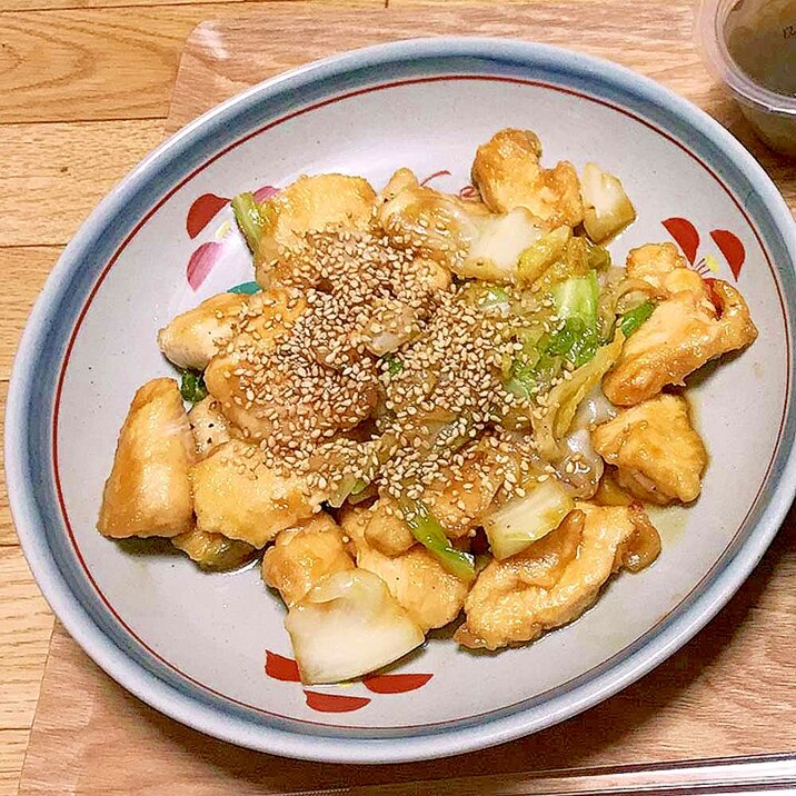 鶏むね肉とキャベツのオイスター炒め